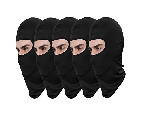 Pack of 5 Black Ski Face Mask Men Sun Balaclava Dust Proof for Outdoor Riding Fishing Headgear by GANWAY - Used condition - US$9.89