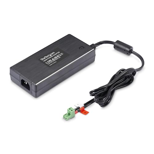 StarTech.com 160W Universal DC Power Adapter (24V/6.6A), 4ft(1.2m) 2-Wire Cord, 2/3-Pin Terminal...