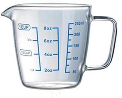 TKUS 250ml 500ml Heat-resisting Glass Measuring Cup Milk Scale Microwave Measure Jug (250ml)