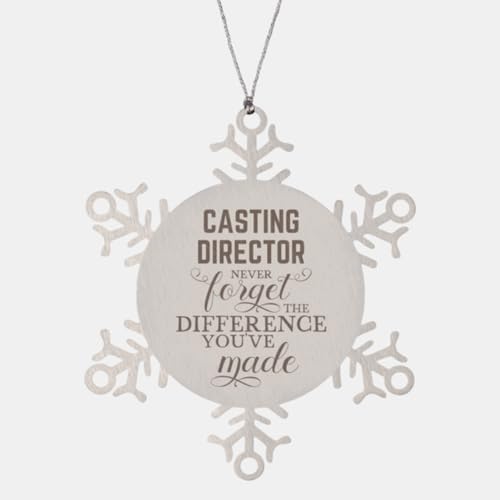 Keepsake Casting Director Ornament Gifts, Casting Director Never Forget The Difference You've Made. Casting Director Snowflake Ornament Appreciation Gifts for Casting Director Friend