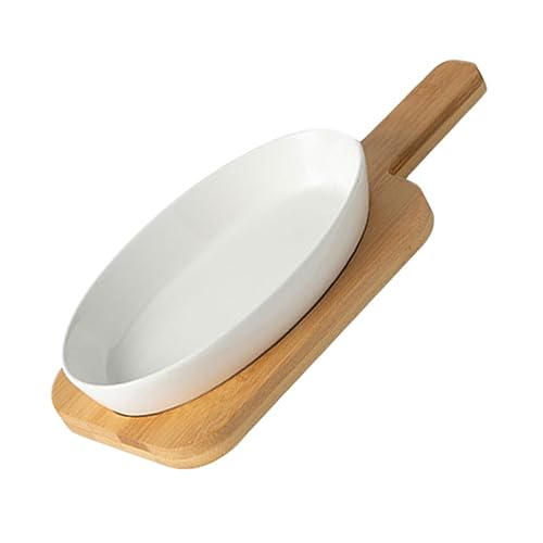 Plat ovale céramique blanche pour four riz et salade