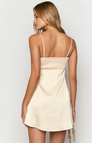 Spaghetti Homecoming Dress for Teens 2025 A Line Pleated Satin Mini Cocktail Party Dresses KA0012