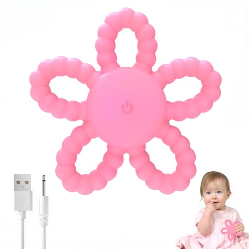 Image of Vibrating Sensory Chew Toy - Baby Teething Toys, 3X Vibration Silicone Teether Toys for Autistic Children & ADHD Toddler Kids Calming Travel Essentials for Airplane Car Gifts for Babies 3-6-24 Months