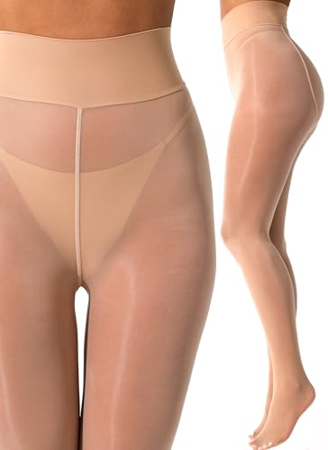 Image of VEBZIN Tights for Women Black Sheer 30D Tights High Waisted Stockings Pantyhose