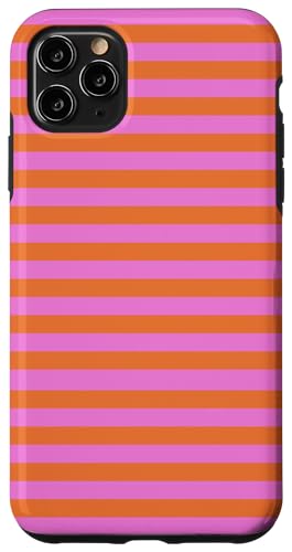 Orange and Pink Stripes Geometric Horizontal Lines Pattern X}zP[X iPhone 11 Pro Max p