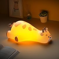 Cute Giraffe Night Light for Kids,3-Level Dimmable Nursery Nightlight, Silicone Squishy Light Up, Rechargeable Touch Control Nursery Bedside Light, Christmas Gift for Baby Toddler grandkids Room