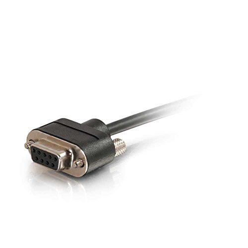 C2G 52179 Serial RS232 DB9 Null Modem Cable with Low Profile Connectors F/F, in-Wall CMG-Rated, Black (25 Feet, 7.62 Meters)