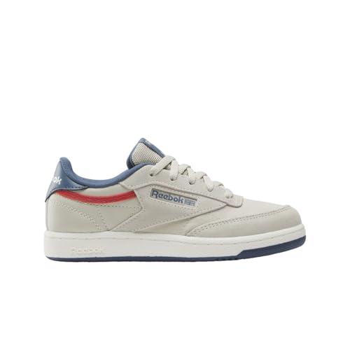 Image of Reebok Kid's Club C Sneaker, Sport Beige /Shadow /Energy Red, Little Kid 10.5