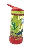 Cool Gear Straight Wall Printed Water Bottle Drinkware - Red (473ml) - Freeze Me BPA Free Ages 5+ | Dino Dinosaur