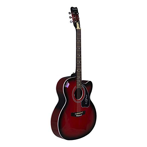 Image of KETOSTICS Givson Venus Special Rose Wood Guitar Combo (RED) Acoustic Guitar With Cover /Bag, Rhythm String Set, Strap And 5 Plectrums