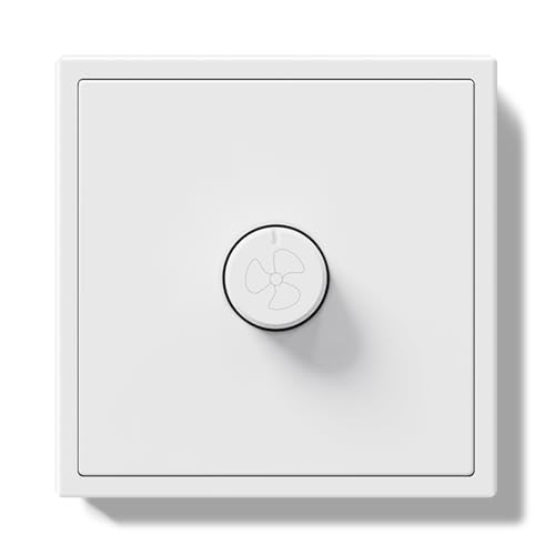 BSEEDLIFE Interruptor de Control de Velocidad Para Ventilador de Techo,Interruptor Giratorio de Pared Para Ventiladores,80 * 80mm Blanco