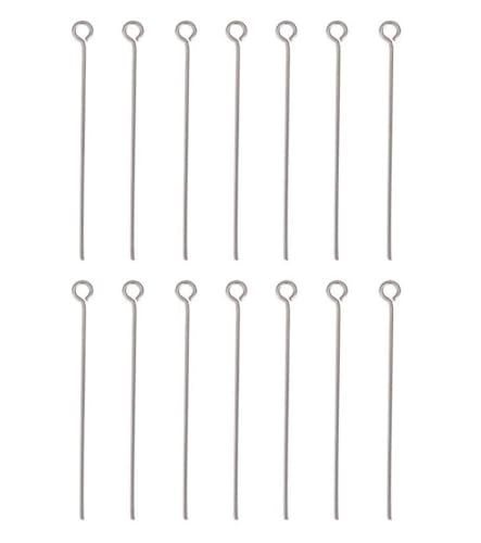 500pcs Adabele 304 Stainless Steel Eye Pins 18mm, 21 Gauge