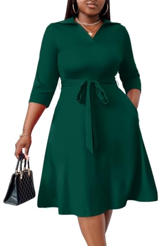 FANDEE Summer Olive Green Dresses for Women Plus Size Graduation Dress...