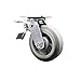 Thermoplastic Rubber Flat Tread Swivel Top Plate Caster w/Maintenance Free Bearings & 6" x 2" Gray Wheel & Total Lock Brake - 500 lbs Capacity/Caster - Service Caster Brand