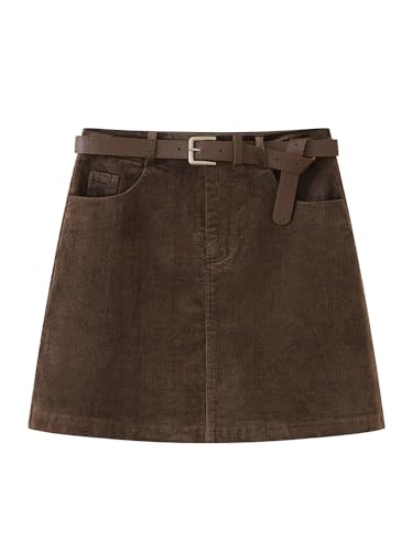 Women's Vintage Wool Mini Skirt Fall Winter High Waist A-Line4