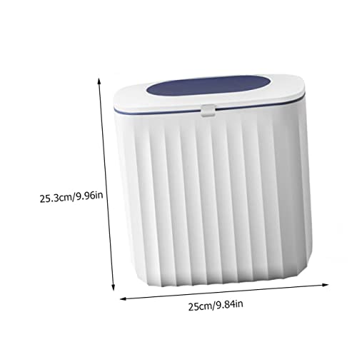 Caneca de basura de pared Alipis 8L con tapa azul miniatura 2