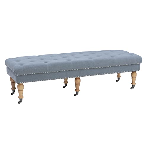 Linon 62' Hattie Bench, Blue