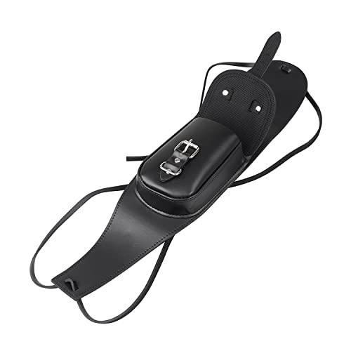 XMMT Fuel Tank Cover Panel Bib Bra Pouch Leather Gas Tank Bag for Harley Sportster Iron 883 XL883N Forty Eight XL1200X Custom XR1200,Black