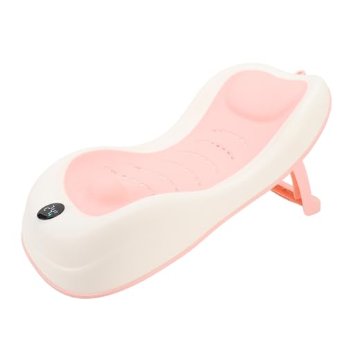柔らかくサポート力のあるデザインの浴槽用ベビーバスサポート、新生児用折りたたみ幼児用浴槽スタンド、温度計と滑り止め底、省スペースのベビーバスの必需品 (薔薇)