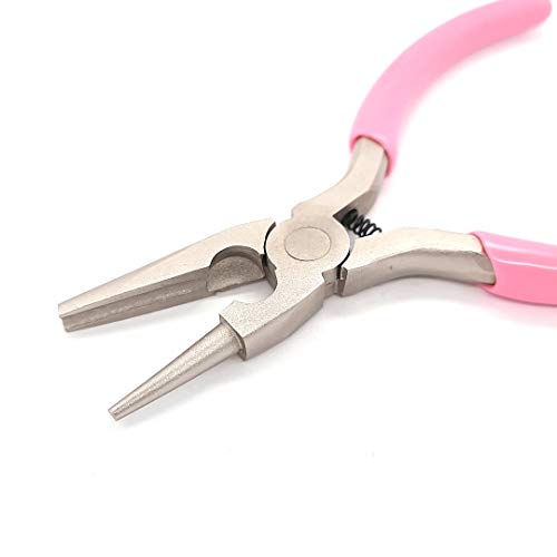 Concave and Round Nose Pliers with Cutter Carbon Steel Spring Loaded Jewelry Making Tools Beading Looping Wire Wrapping by CRAFT WIRE