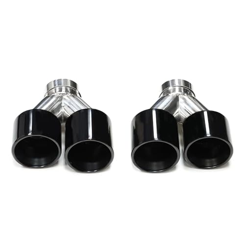Car Stainless Steel Exhaust For BMW For F10 F11 535d 535i 640i 640d Up To G30 G31 Car Exhaust System Nozzle Tailpipe Quad Tip(Black)