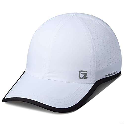 GADIEMKENSD Sport Caps Running Hat Golf Hats Mens Baseball Cap Quick Dry Lightweight Breathable Trucker Hat Outdoor Hiking Run A Go Dad Soft Unstructured Breezy Coll Mesh Hat for Men Women White (S/M) Cover