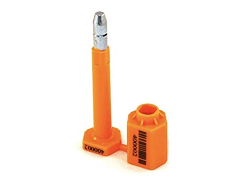 High Security Bolt Seal, (1000 pcs.), Orange Color, for Cargo Container, Truck and Trailers, Numbered & Barcode, with ISO, CTAP, Certified, Shipping Seals, BFSEALS - Free & Quick Shipping from USA