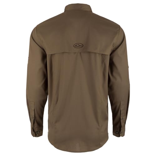 Drake Waterfowl Men's Wingshooter's Trey Dobby Button-Down Long Sleeve Shirt | Lightweight Breathable Moisture-Wicking Shirt2