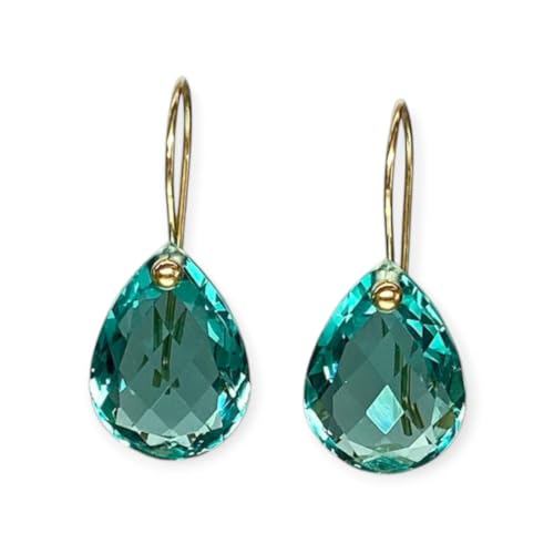 14K Gold Small Teardrop Paraiba...
