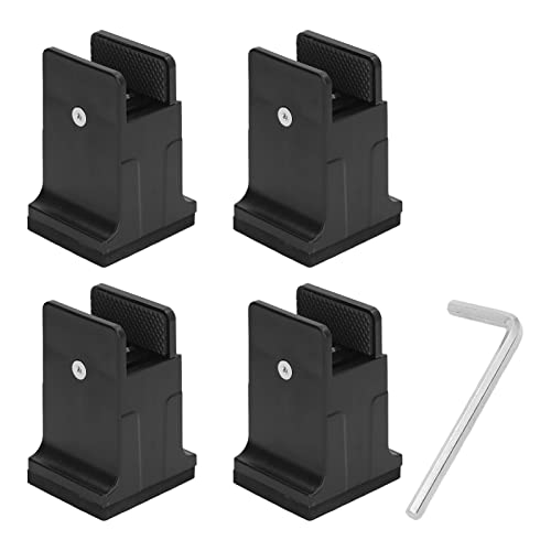 HERCHR 4PCS Desk Risers for Desk Legs, Adjustable Bed Legs Replacement with Screw Clamp for Heavy Duty Furniture Bed, Desk, Sofa, Table (Black)