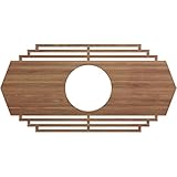 Ekena Millwork 22'W x 11'H x 5 3/4'ID x 3/8'T Chrysler Wood Fretwork Pierced Ceiling Medallion, Walnut