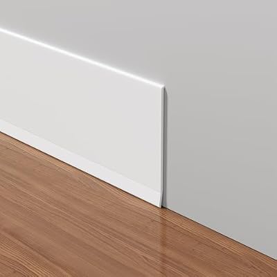 Frantie Flexible Vinyl Baseboard Trim, 4 Inch Peel and Stick Baseboard Molding Trim, Rubber Wall Base Board Moulding Trim for Floor (20 Feet)