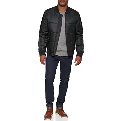 Image of Levi's mens Levi's Men's Quilted Puffer Bomber Jacket COAT, Black, Medium US