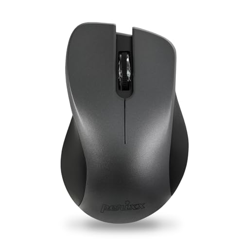 Image of Perixx PERIMICE-821IB Wireless Bluetooth Mouse - Silent Click - Ergonomic Design - Iron Black