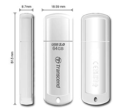 Image of Transcend JetFlash 370 64GB USB Pen Drive (White)
