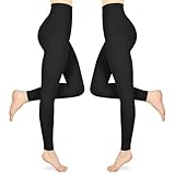 15-20 mmHg Medizinische Kompressionsstrumpfhose Damen & Herren Lang, 2 Paar Abgestufte Kompressionsstrümpfe Stützstrümpfe, Kompressionsleggins Damen für Krampfadern und Ödeme, Schwarz XL