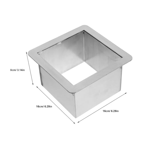 Image of Drop-in Trash Chute Grommet Square Stainless Steel Counter Built-in Waste Disposal for Kitchen Countertops Space-Saving Design Easy to .29X6.29X4.05In