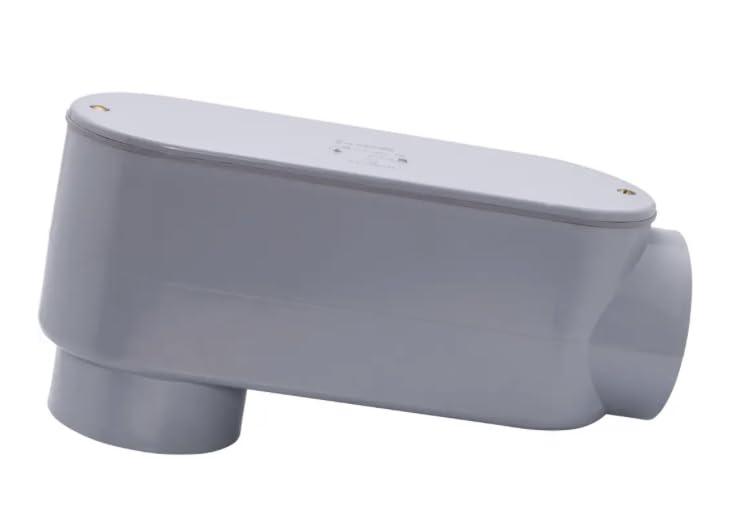LB2 (RSLB60S) 2" PVC Type LB Conduit Body, Schedule 40, Electrical Access Fitting, Gray, Weatherproof, (1 Unit)