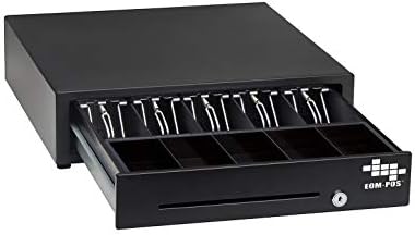 EOM-POS Cash Register Money Drawer. Compatible with Square [Receipt Printer Required]. Includes Built in Cable to Connect to Receipt Printer. (Printer Driven)