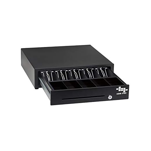 EOM-POS Cash Register Money Drawer. Compatible with Square [Receipt Printer Required]. Includes Built in Cable to Connect to Receipt Printer. (Printer Driven)