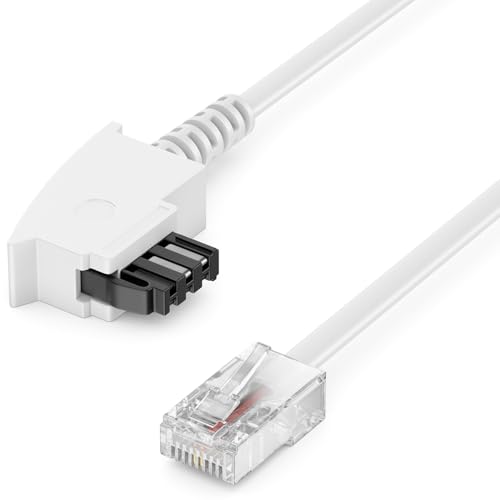 Cavo RJ11 A RJ45 DeleyCON 1m - Per Telefono, Modem, Router, DSL, Colore Bianco - Foto 14