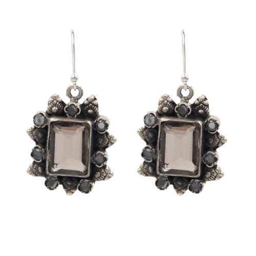 Sangeeta Boochra 925 Sterlilng Silver Quartz Earring|Fine Jewellery for Women & Girls| Certificate of Authenticity and 925 Stamp | Handcrafted