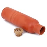 MittiKart 100% Natural Terracotta Clay Water Bottle β 750 ml (25 oz) | Eco-Friendly, Alkaline | Keeps Water Cool Naturally | Made in India