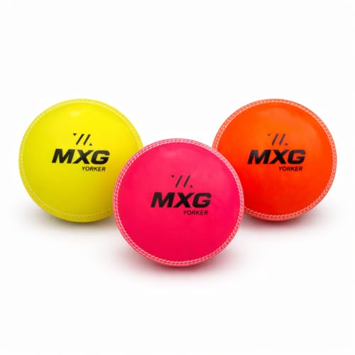 Image of MXG Yorker I-10 Cricket Ball | Heavy Bounce Ball for Street, Ground, Practice, Training & Matches (Multicolor, Pack of 3)