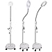 5X Magnifying Lamp LED Magnifier Light Glass Lens W/Adjustable Gooseneck, Floor Rolling Stand Facial Beauty Spa Salon Light Equipment Visual Aid