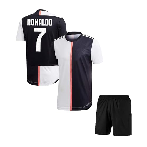 Image of Soccer Boys Football Team Sports Jersey with Black Shorts (Kid's, Boy'&Men)