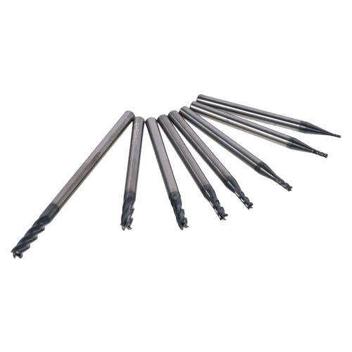 Image of Square Nose End Mill, Solid Carbide AlTiN Coated CNC Router Bits 4 Flute Spiral Milling Cutter(1.5x4Dx50)