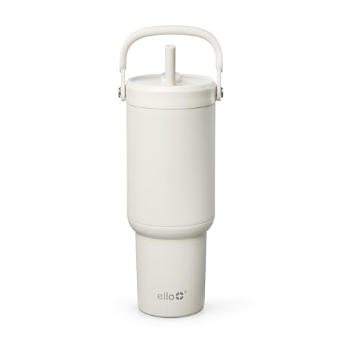 Image of Ello Oasis Go+ 26oz Tumbler with Top Handle and Retracting Straw | Reusable Insulated Stainless Steel Cup, 100% Leakproof Water Bottle, 24 Hours Cold, Cup Holder Friendly For Travel | Mineral