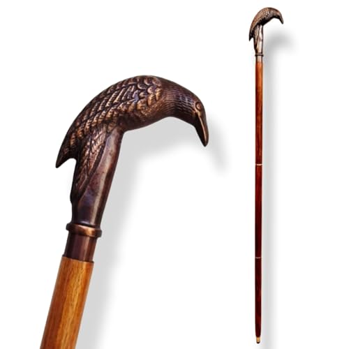 NODYES Walking Cane - Handmade,Wooden, Ergonomic, Stylish - Canes for Men, Cane for Women - Elderly Walking Sticks for Seniors, Unique, Wood (Raven)