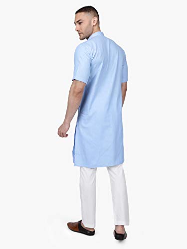 Image of Rajubhai Hargovindas Men's Premium Cotton Half Sleeve Solid Kurta